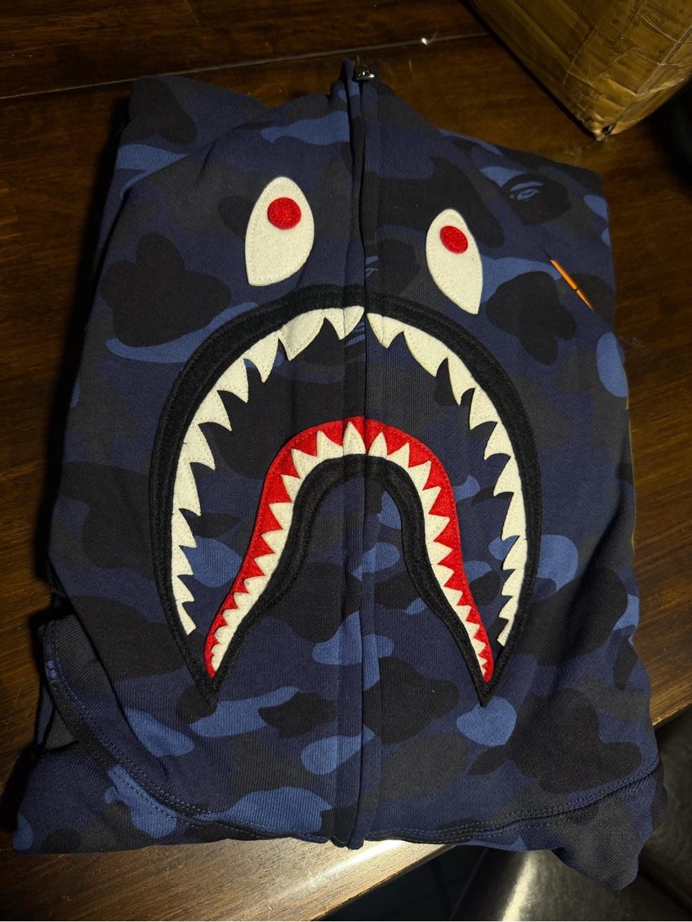 Bape navy blue camo zip up 2XL